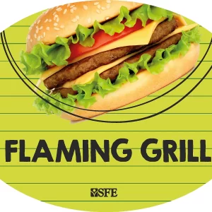 FLAMING GRILL Sign