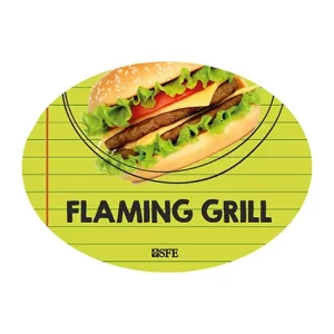 FLAMING GRILL Sign