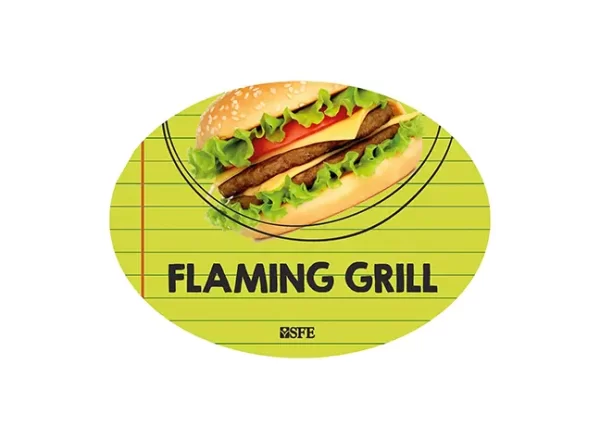 FLAMING GRILL Sign